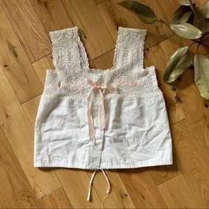 Vintage Crochet Corset Cover Tank Top